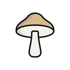 Mushroom icon in modern color with line for agriculture, natural, and herbal projects.