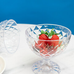 fresh strawberries in a glass