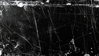 Grunge overlay texture isolated on transparent background, high detail scratches, distressed vintage style, perfect for graphic design resources
