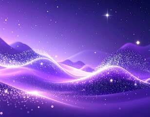 Abstract purple landscape with glittering light
