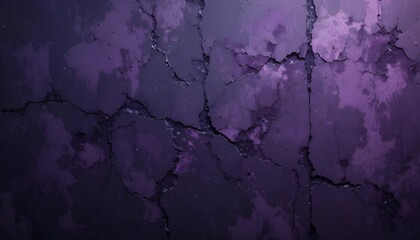 Dark Purple Abstract Concrete Wall Texture Panoramic Background for Modern Design, Artistic Surface, and Creative Backdrop