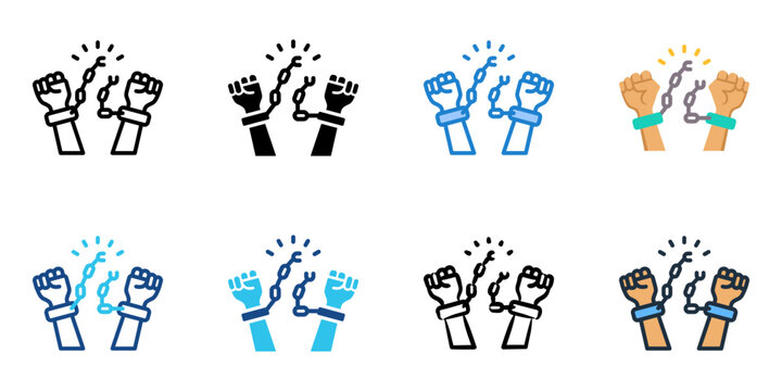 Juneteenth icon set multiple style collection 
