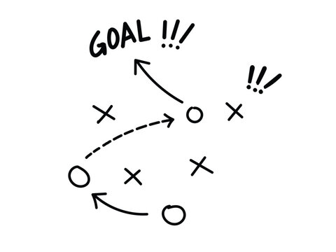 Sports tactics and strategy illustration, foot ball, success trick