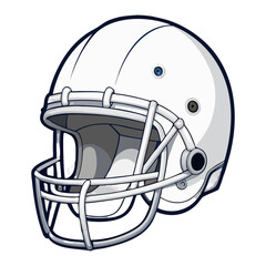Fototapeta premium White American Football Helmet Front and Side View Isolated on Transparent Background.