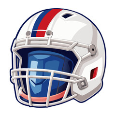 Fototapeta premium White American Football Helmet Front and Side View Isolated on Transparent Background.