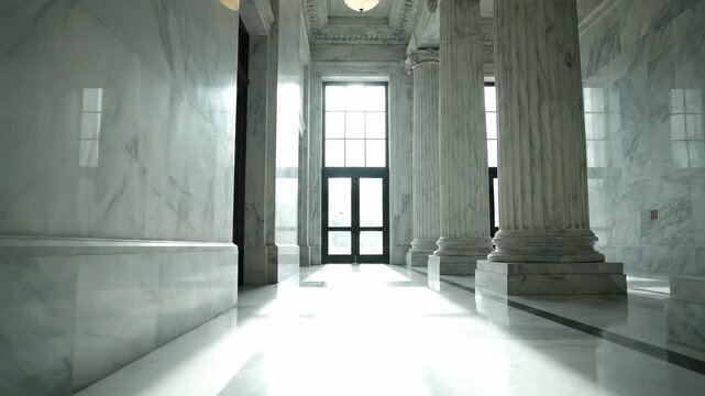 courthouse architecture building exterior structure government concrete window pillars gray