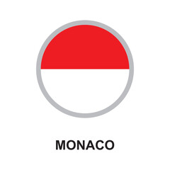 monaco national flag circular vector design