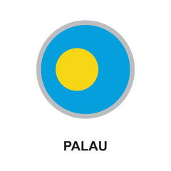 palau national flag circular vector design
