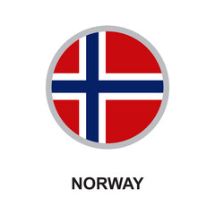 Obraz premium norway national flag circular vector design