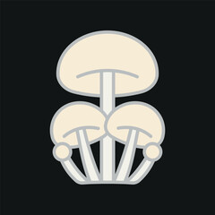 Mushroom icon in rich color for vegetable, fresh, and organic farming visuals.