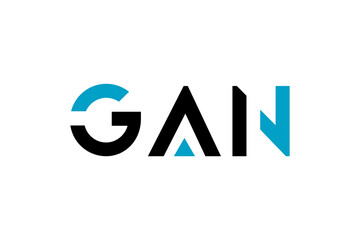 GAN cutting style letter logo design