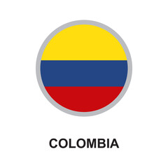 colombia national flag circular vector design