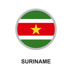 Fototapeta premium suriname national flag circular vector design