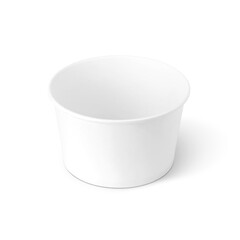 Blank white paper takeaway food containers for product mockups with an eco-friendly design