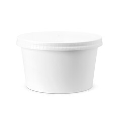 Blank white paper takeaway food containers for product mockups with an eco-friendly design