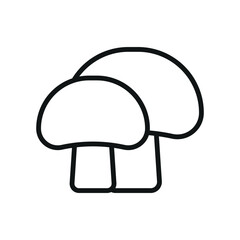 Mushroom icon in thin line for farming, vegan, and eco-friendly themes.