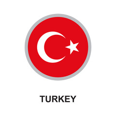 turkey national flag circular vector design