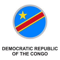 democratic republic of the congo national flag circular vector design
