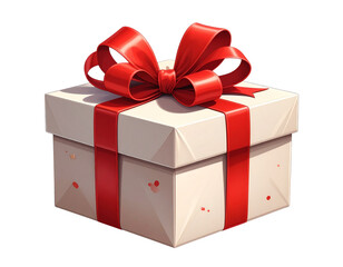 Fototapeta premium Gift box with red ribbon transparent PNG