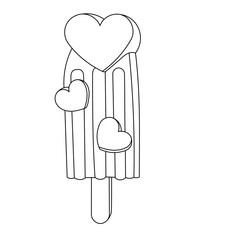 Heart ice cream stick