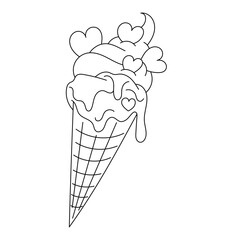 Heart ice cream cone