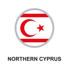 northern cyprus national flag circular vector design