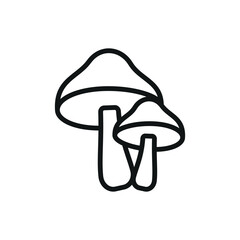 Mushroom icon in modern line for food, culinary, and diet visuals.