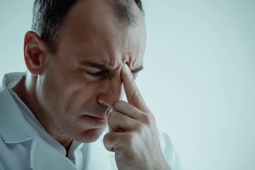 Close-up portrait of a person experiencing distress.