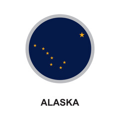 alaska national flag circular vector design