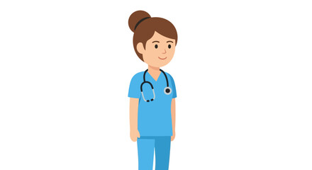 Cartoon Nurse Illustration for Healthcare Education and Awareness Campaigns, Suitable for medical presentations, health guides, and animated health content creation.