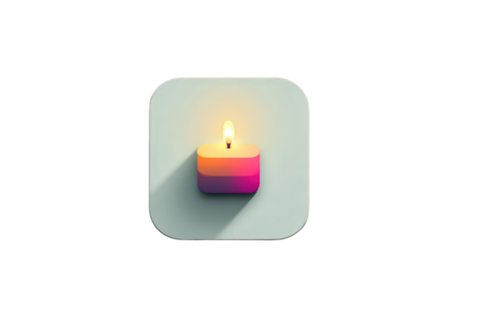 Pink And Purple Gradient Candle Icon With Soft Shadow - Powered by Adobe