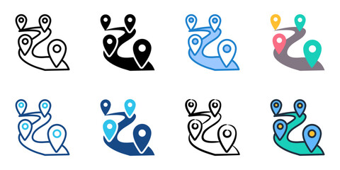 Milestones icon set multiple style collection 
