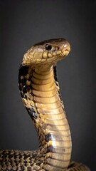 Fototapeta premium Majestic Cobra Portrait on Dark Background