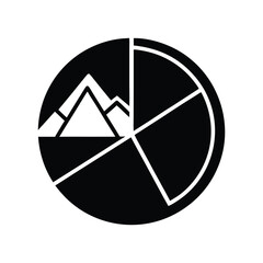 Hiking Pie Chart Icon Vector Illustration