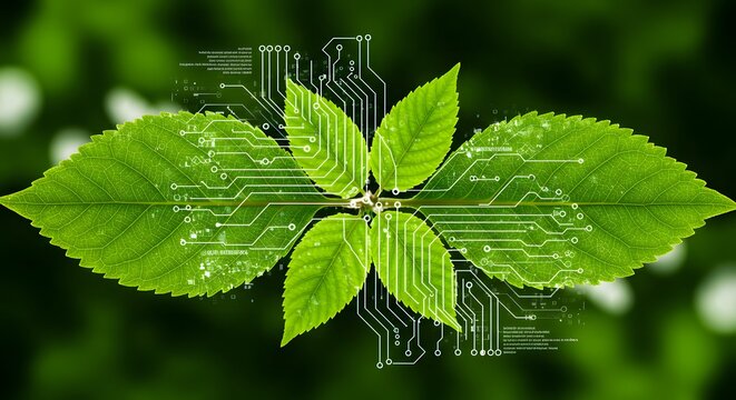 Green Technology Concept — Fusion of Nature and Digital Innovation