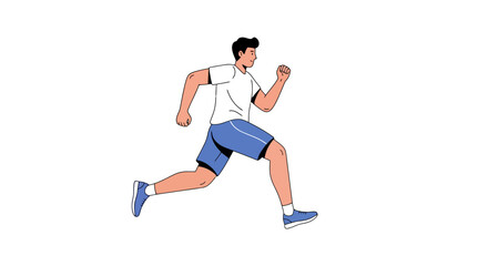 Fototapeta premium Dynamic Illustration of a Man Running with Energy, Ideal for Health, Fitness, and Active Lifestyle Campaigns and Sports-Related Marketing