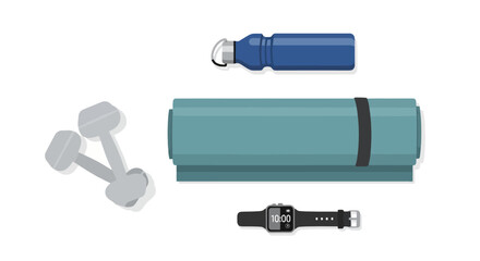 Minimalist Exercise Equipment Arrangement Representing Fitness and Health for Wellness Programs and Active Lifestyle Promotion on Adobe Stock