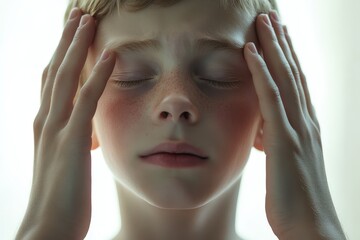 Close-up portrait of a thoughtful child.