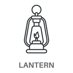Latern Outline Concept Simple Style Design Vector