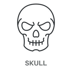 Skull Outline Concept Simple Style Design Vector