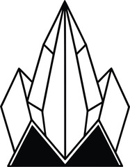 crystal cave with glowing healing patterns illustration on transparent background