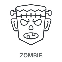 Zombie Outline Concept Simple Style Design Vector