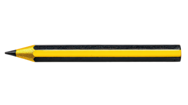 Black And Yellow Striped Pencil On Black Background