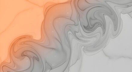 Abstract mid-century design with terracotta orange and dove grey shapes, ideal for posters and stylish templates.