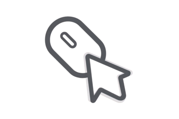 Grey Computer Mouse Cursor Icon with Arrow