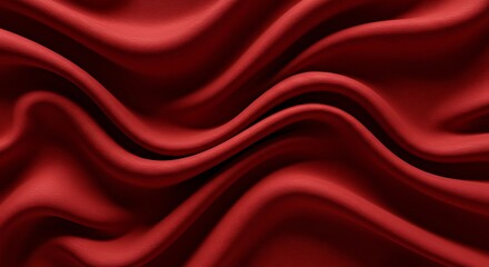 Fototapeta premium Elegant red fabric with flowing curves and soft textures
