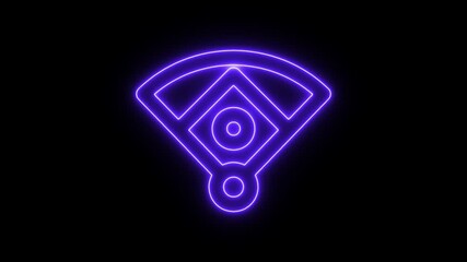 Baseball diamond neon line diagram. Animation of digital baseball field with glowing elements and data visualization Baseball diamond graphic Clipart image isolated on black background 4k. modern, - Powered by Adobe