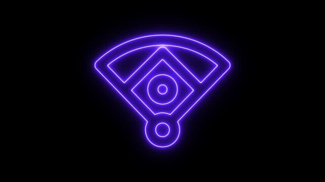 Baseball diamond neon line diagram. Animation of digital baseball field with glowing elements and data visualization Baseball diamond graphic Clipart image isolated on black background 4k. modern, - Powered by Adobe