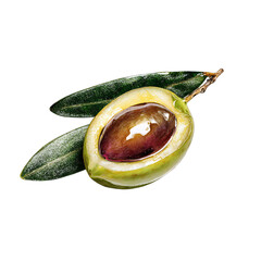 Slice of fresh Olive png