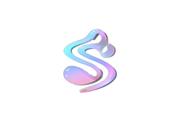 Obraz premium Abstract S Shaped Design in Pastel Colors